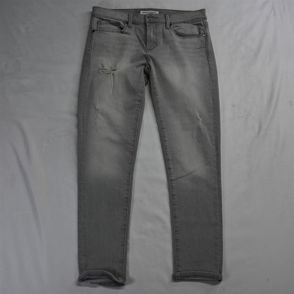 Banana Republic 27 Skinny Ankle Gray Destroyed Stretch Denim Womens Jeans - Picture 1 of 7